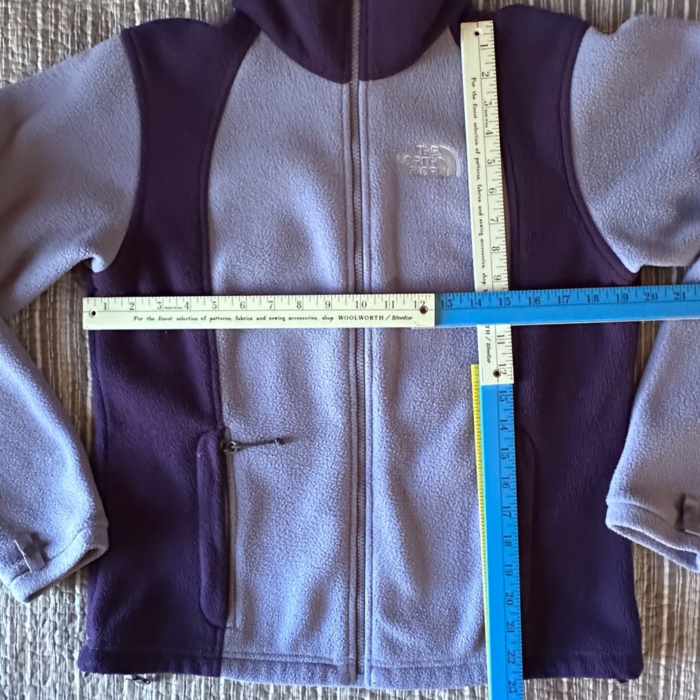 THE NORTH FACE Full Zip 2 Tone Purple Fleece Jacket Pockets Medium - Picture 8 of 12